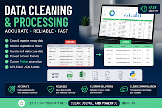 clean and format your CSV or excel data