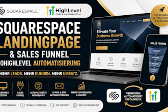 squarespace landing page und sales funnel mit gohighlevel automatisierung