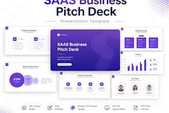 design a premium saas product pitch deck for investors and launches