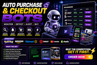 build pokemon auto buying lazada shopping bot checkout bot monitor bot walmart