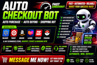 build auto checkout bot auto purchase bot shopping bot pokemon center bot