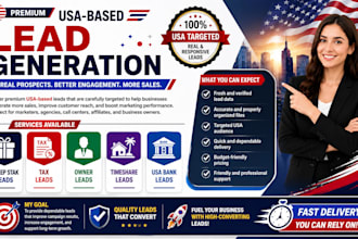 provide sweep taks leads, usa bank leads, usa owner timeshare lead