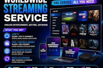 offer best worldwide streaming service with m3u playlist and restream