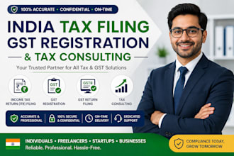 handle india tax filling, gst registration and tax consulting