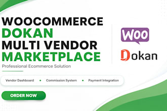 create and build woocommerce dokan multi vendor marketplace website