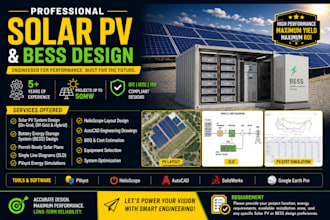 design solar pv system, battery energy storage system bess, permit plans and sld
