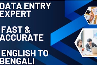 do data entry, bengali typing and translation