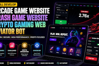 develop arcade game website, crash game website, crypto gaming web, aviator bot