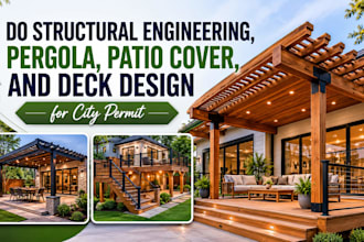 do structural engineering, pergola, patio cover, deck design for city permit
