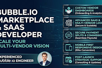 build bubble io marketplace website multi vendor saas web app development