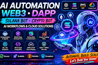 build ai automation web3 dapp solana bot soc2 hipaa aws gcp security ml workflow