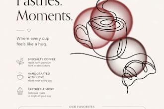 create modern line art social media banners