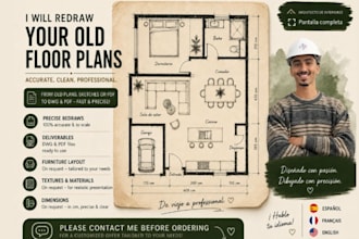 convert hand sketches to accurate autocad architectural and dimensions