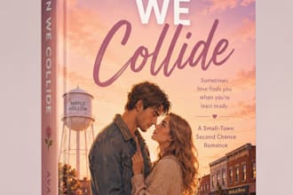 design stunning contemporary romance book cover illustration and character art