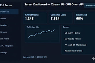 create complete server setup xtream ui, xui one, ssl security, with m3u playlist