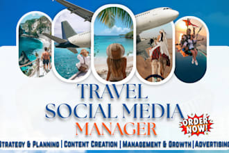 do travel social media management content creation scheduling instagram growth