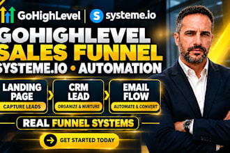 build gohighlevel sales funnel, systeme io funnel with email automations