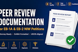 write peer review invitation service for eb1a eb2 niw judging criterion