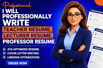 professionally write teacher resume, lecturer resume, professor resume