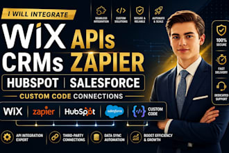 integrate wix API crm zapier hubspot salesfore custom code connection
