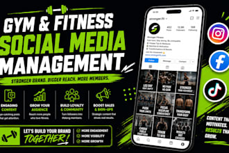 manage your gym or fitness brands instagram and tiktok to grow your audience