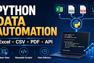 automate excel, CSV, PDF and data workflows using python