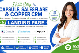 setup capsule salesflare copper email campaign automation and landing pages