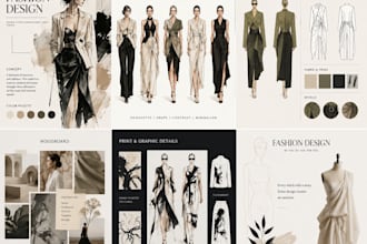 create fashion sketches, tech packs and moodboards foryou