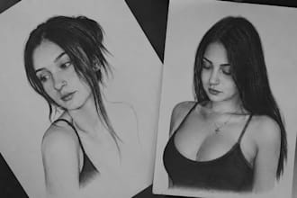 draw realistic pencil portrait sketch from your photo