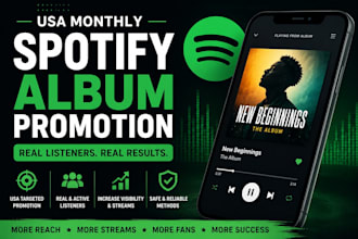 do USA monthly spotify album promotion, music album promotion, spotify album