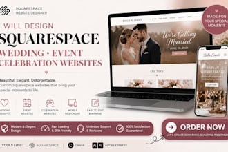 design squarespace wedding website event website celebration website