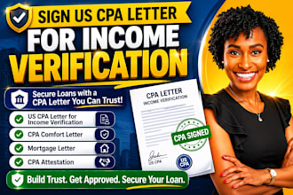 sign US CPA letter for income verification to secure loans