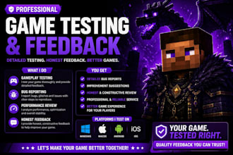 professionally test your game and give feedback