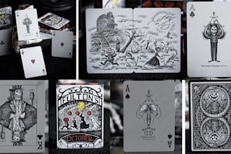 design custom tarot oracle playing card game and card box mockup