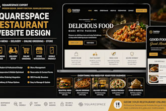 design squarespace restaurant food menu delivery online ordering store website