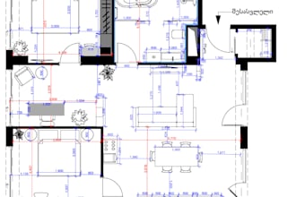 design an interior design moodboard and 2d space planning layout