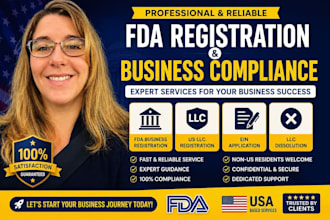 handle your US llc registration, dissolution, ein, and fda business registration
