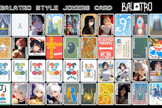 design custom balatro style pixel joker cards, trading cards and roguelike card