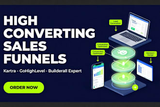 design kartra gohighlevel builderall high converting sales funnels