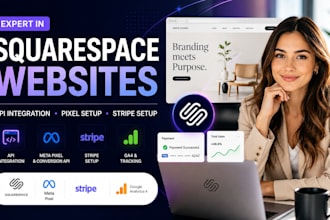 build squarespace website with API integration stripe setup and meta pixel