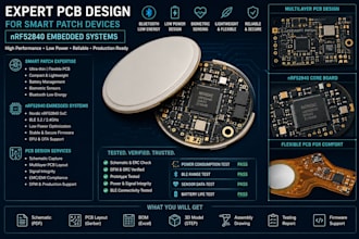 provide expert pcb design for smart patch devices and nrf52840 embedded s