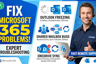 fix microsoft 365 outlook freezing, shared mailbox bugs, and onedrive sync