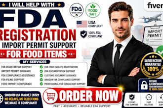 help with fda registration and import permit for food items