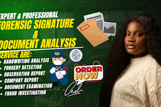 do forensic document, handwriting, signature analysis, observation report