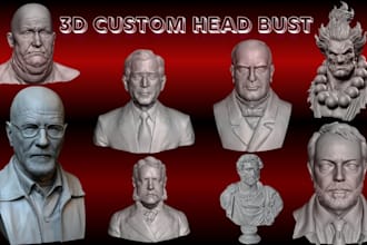 sculpt realistic 3d head 3d bust face model statue likeness for 3d printing