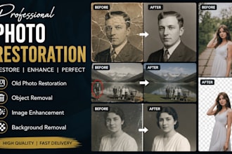 do old photo restoration, object removal, image enchancement, background remover
