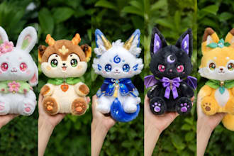 make custom handmade animal plush toy from photo or character design