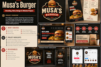 design a professional menu logo flyer or website