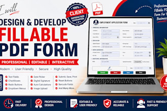 design and create fillable PDF form