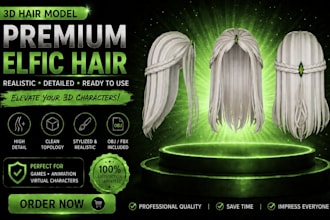 make optimized stylized 3d hair for games and ugc